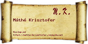 Máthé Krisztofer névjegykártya