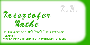 krisztofer mathe business card